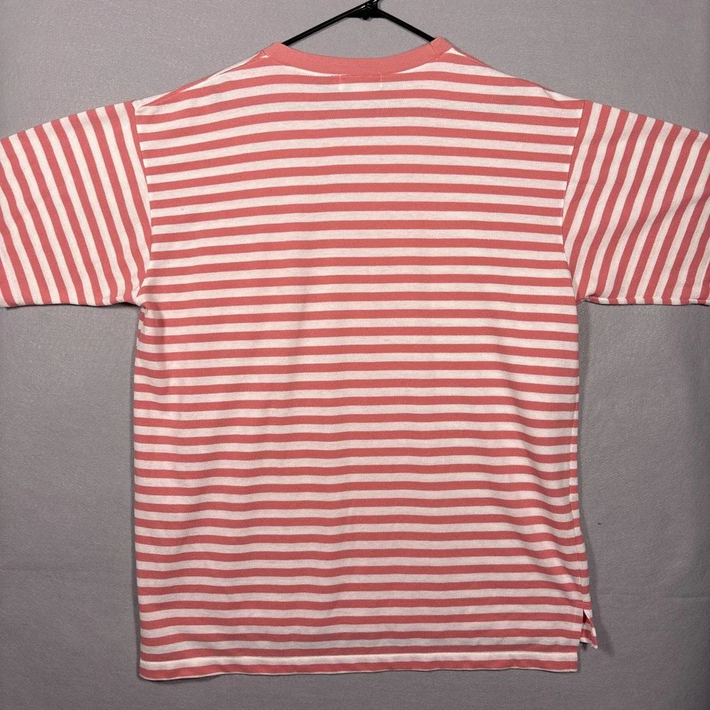Vintage 80s Banana Republic Pocket T-Shirt Large (Fits XL) Pique Striped Blank